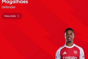 5次解围完成零封，官方：加布里埃尔当选阿森纳1-0纽卡全场最佳