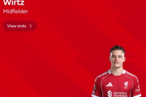 爆射锁定胜局，英超官方：维尔茨当选利物浦3-1水晶宫全场最佳